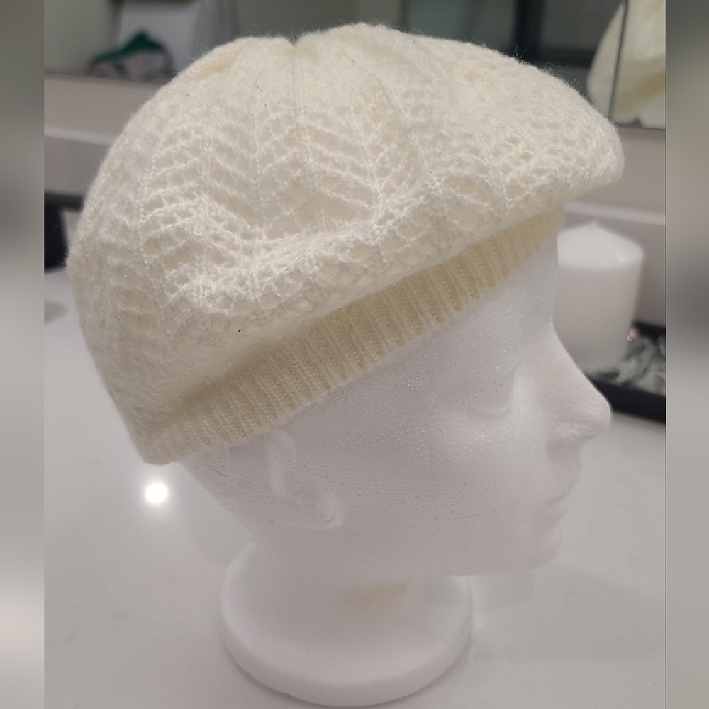 H&M cream crochet beret